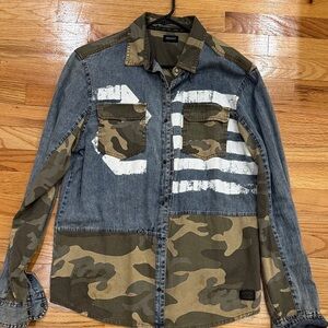 Buffalo David Bitton Camouflage and Denim Shirt